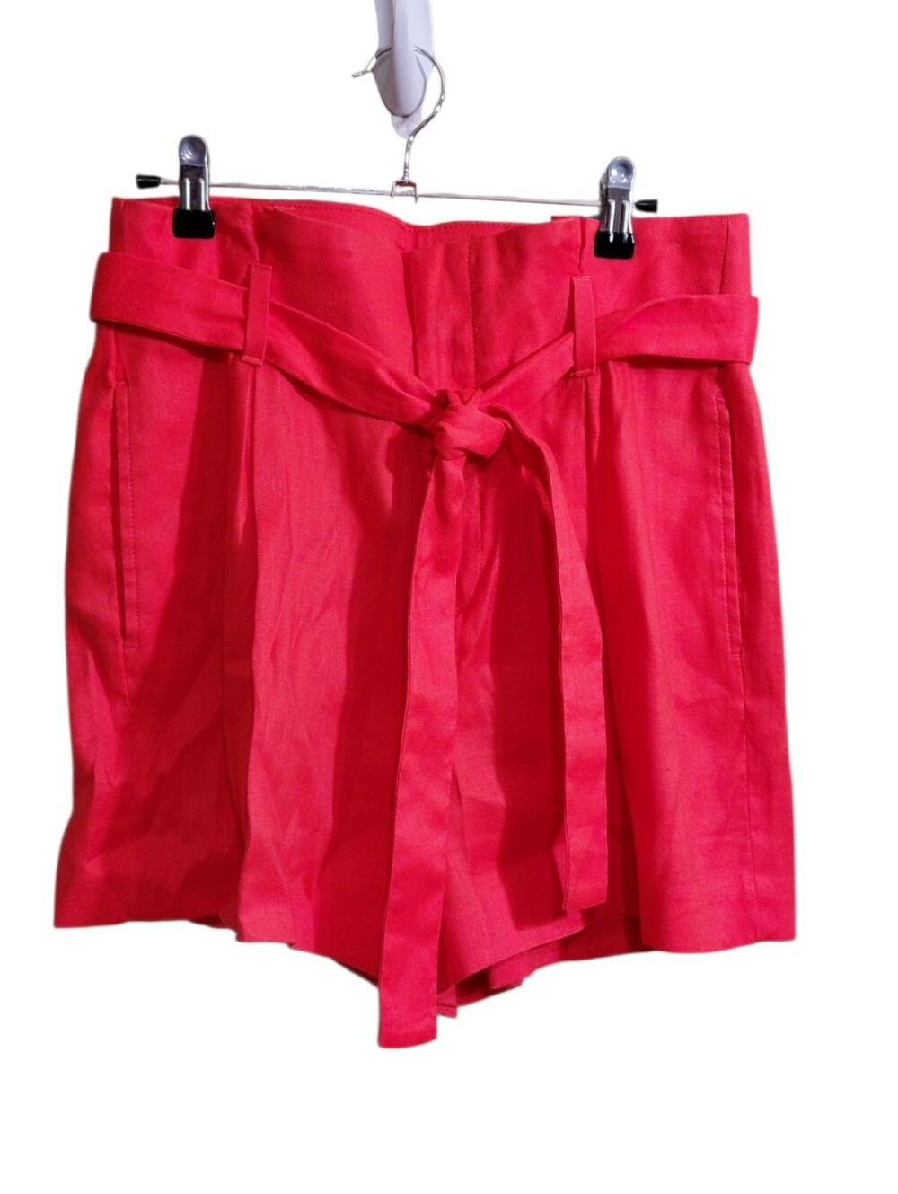 Banana Republic High-Waist Tie Belt Shorts in Orange